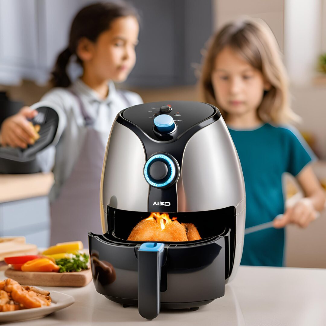 Kan børn bruge en airfryer? - AI Generet foto